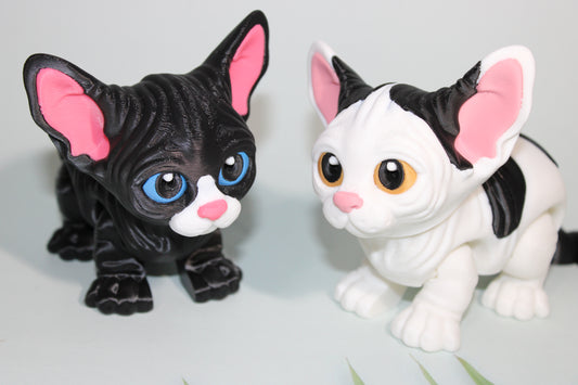 Sphynx Cat 4 inches Tall by 7 inches Long- Flexi Figurine-3D Printed - Wonderland 3D Printing 
