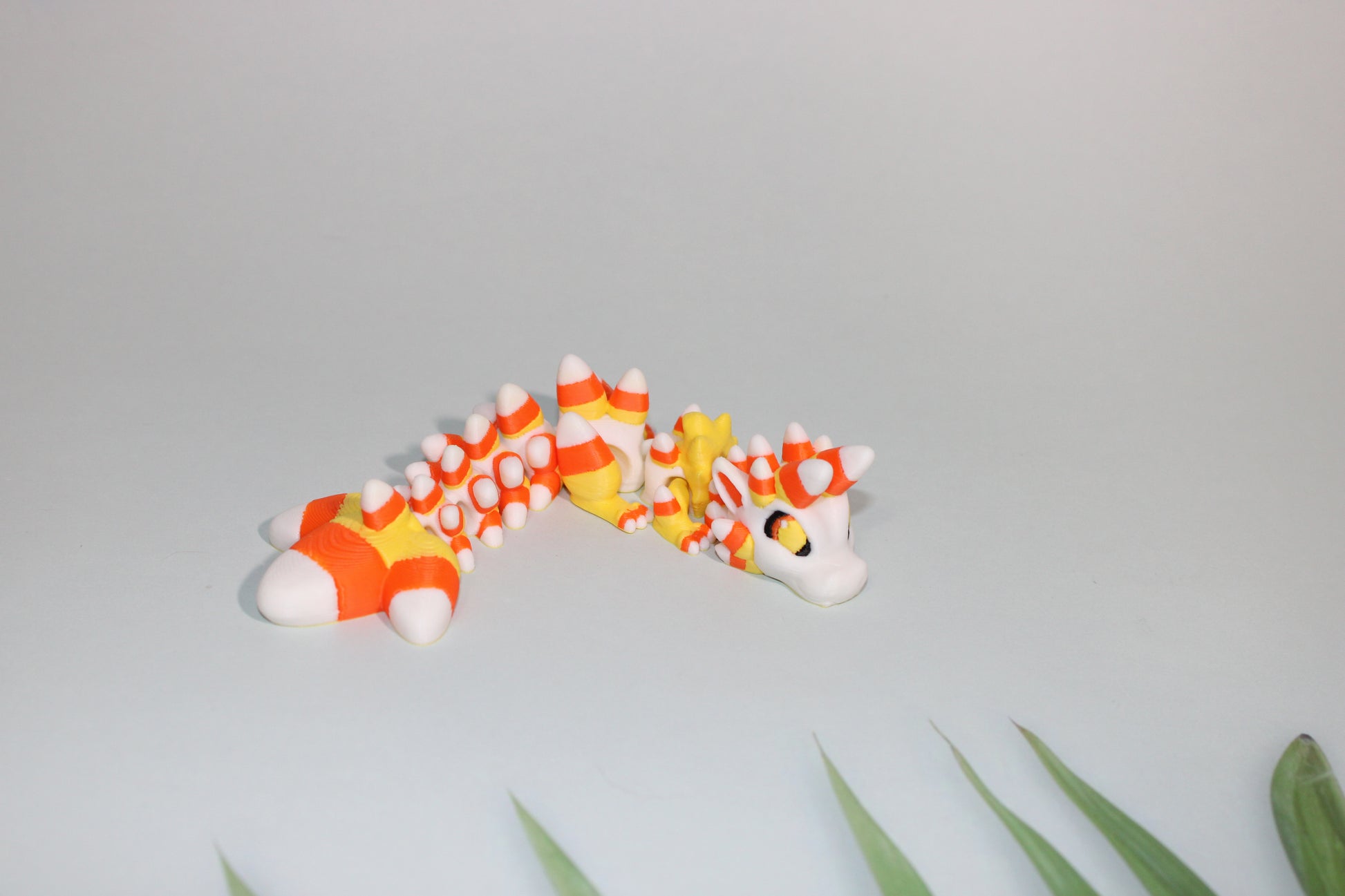 Mini Candy Corn Dragon 6 inches Long-3D Printed Articulated Flexi Figurine - Wonderland 3D Printing 