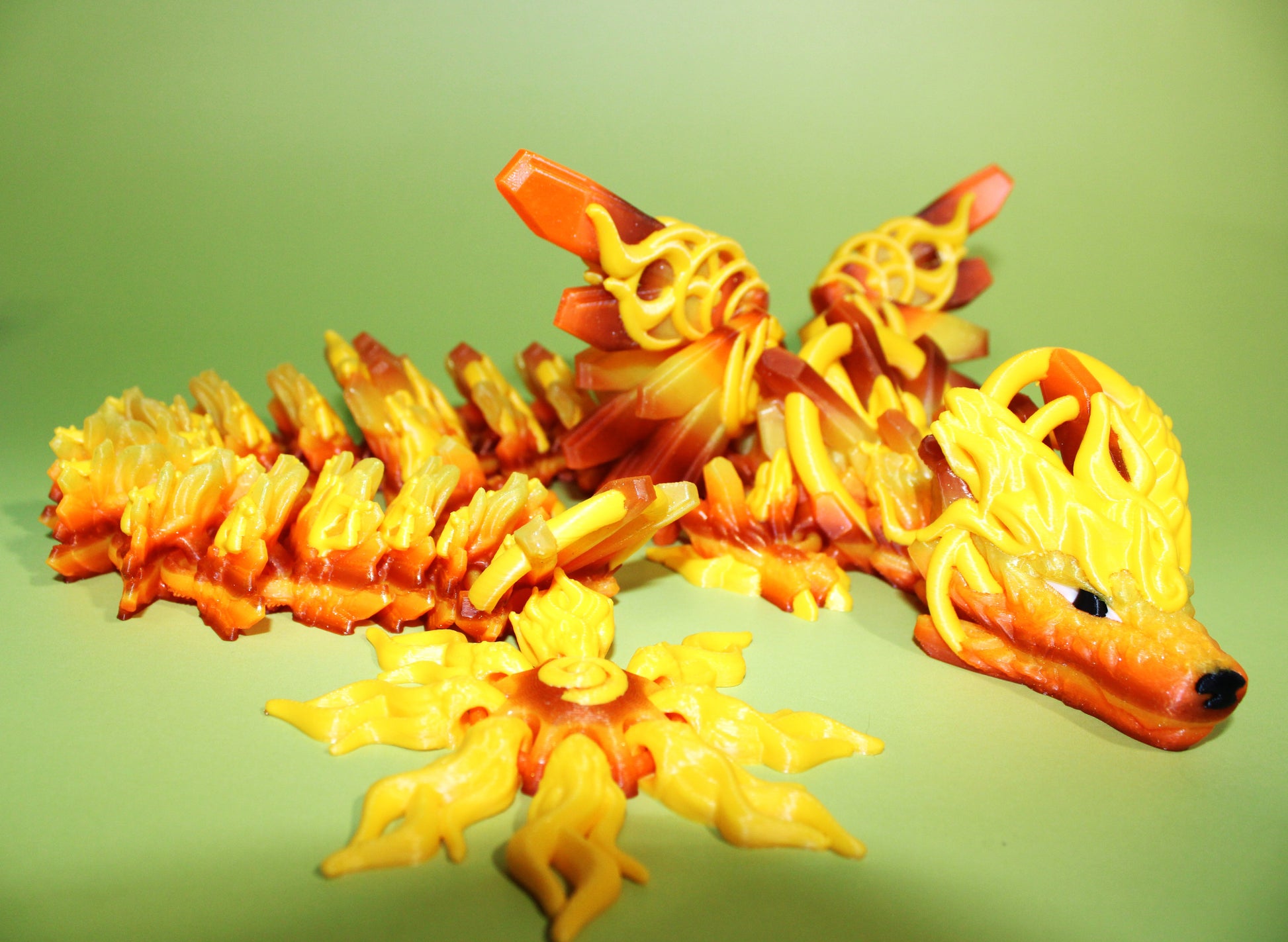 Solar Dragon or Baby Solar Dragon: 3D Printed Articulated Fidget Toy - Wonderland 3D Printing 