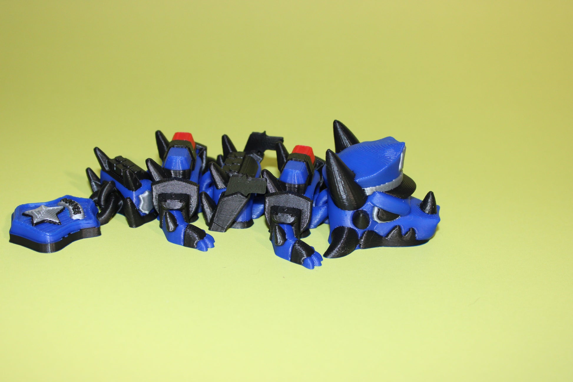 First Responder Mini Dragons: Nurse, Firefighter or Police -Full Color 3D Printed Articulated Fidget Toy - Wonderland 3D Printing 