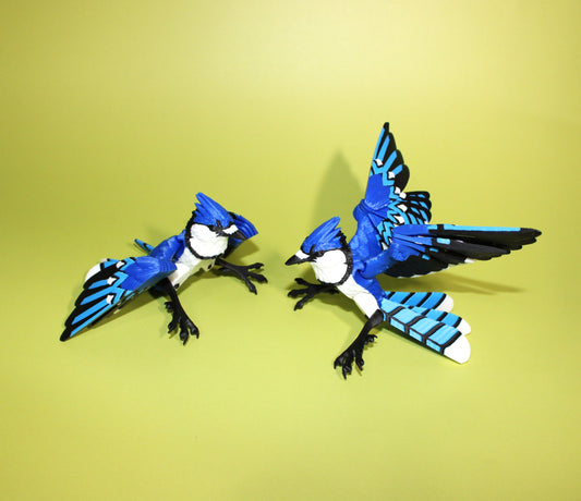 Blue Jay 5 inches x 8 in wingspan-3D Printed Articulated Flexi Fidget Figurine - Wonderland 3D Printing 
