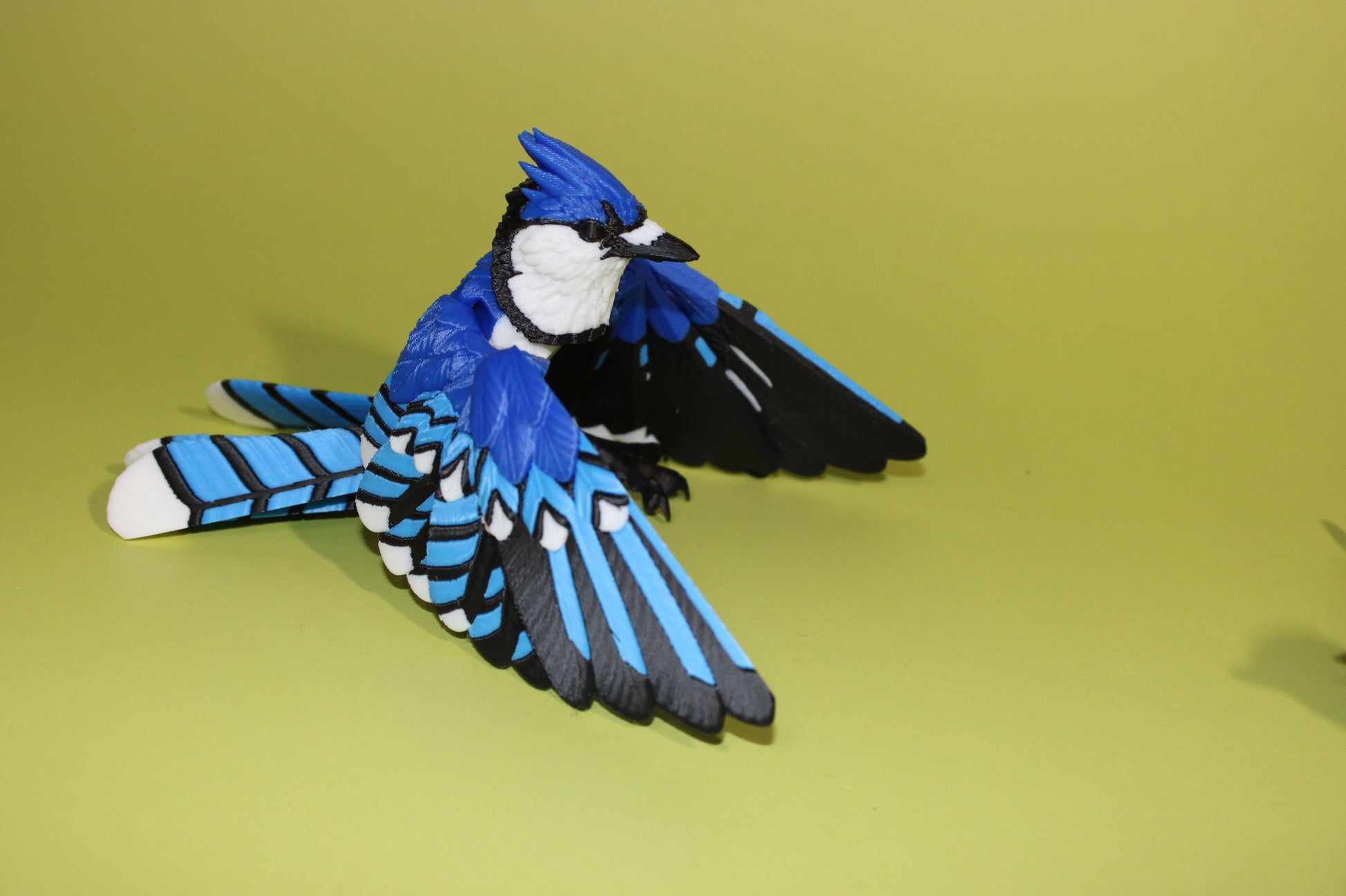 Blue Jay 5 inches x 8 in wingspan-3D Printed Articulated Flexi Fidget Figurine - Wonderland 3D Printing 