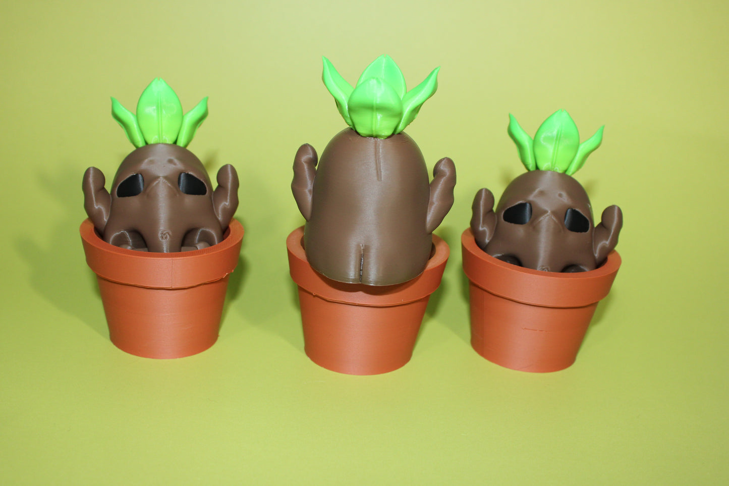 Root Baby in Pot4.25 in Tall: 3D Printed Fidget Toy - Wonderland 3D Printing 