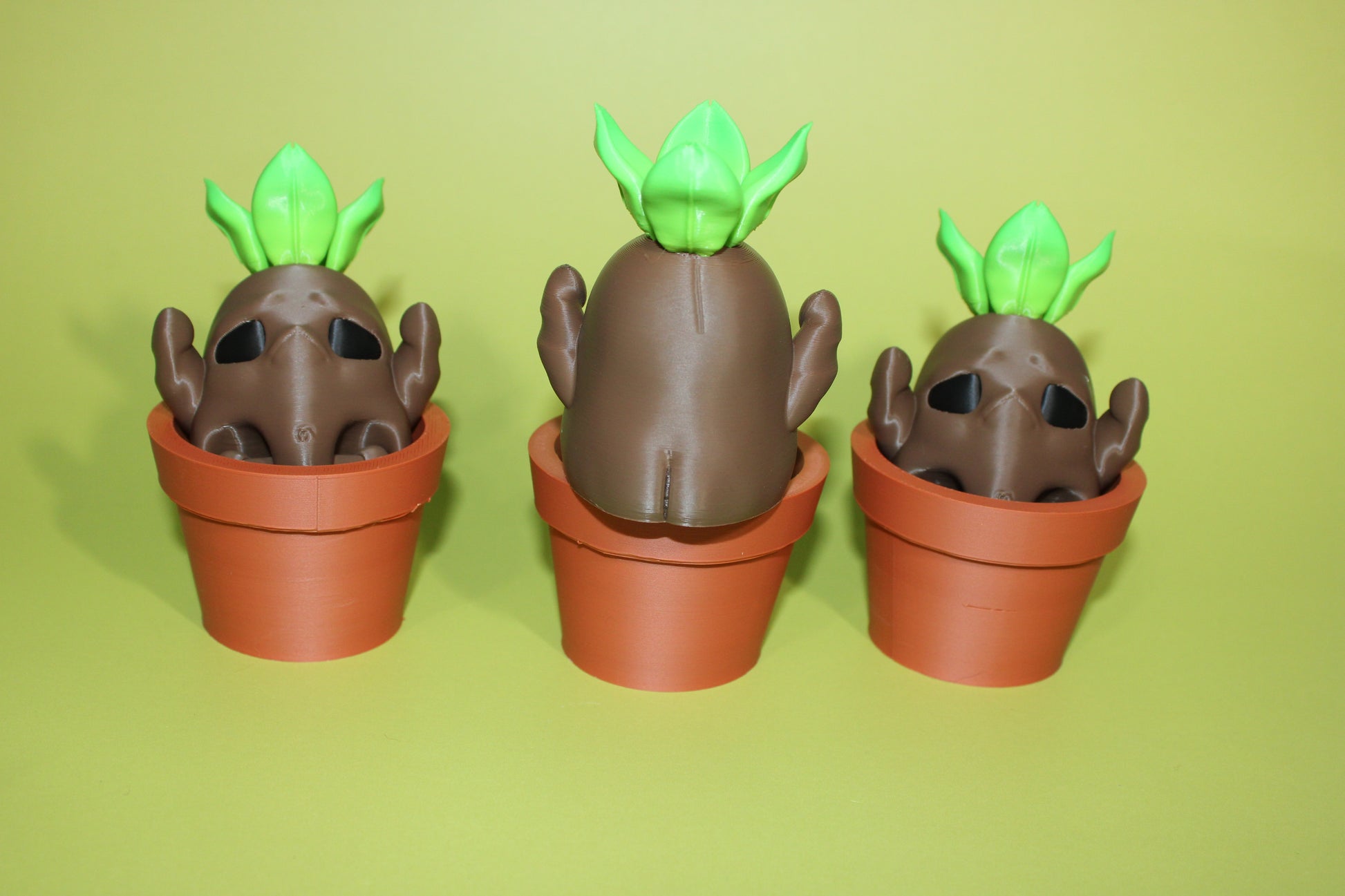 Root Baby in Pot4.25 in Tall: 3D Printed Fidget Toy - Wonderland 3D Printing 