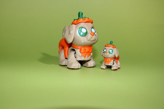 Pup-Kin Dog or Kitty-Kin Articulated Flexi Fidget Figurine - Wonderland 3D Printing 