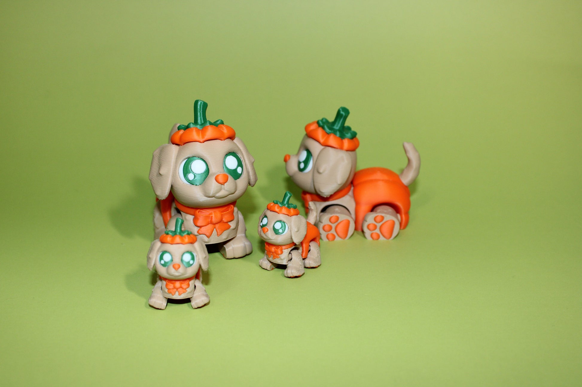 Pup-Kin Dog or Kitty-Kin Articulated Flexi Fidget Figurine - Wonderland 3D Printing 