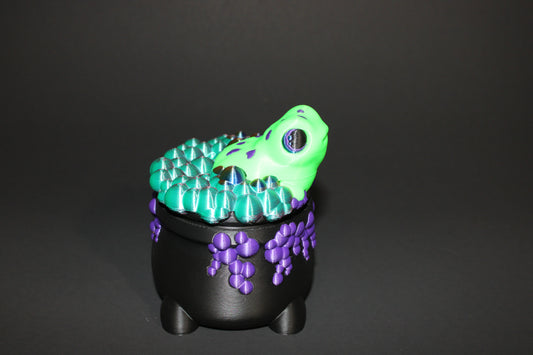Froggy Cauldron:4 inches Tall- Full Color 3D Printed Container
