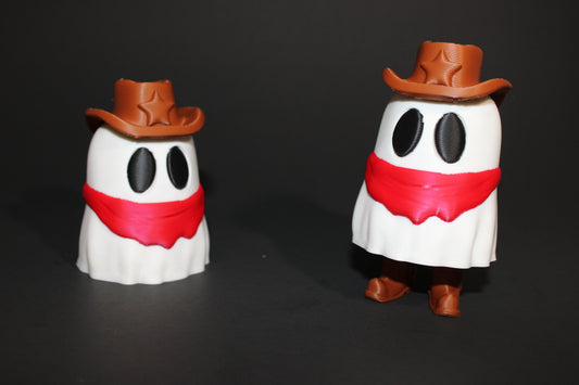 Cowboy Ghost 3.5 inches Tall - 3D Printed Articulated Fidget Toy