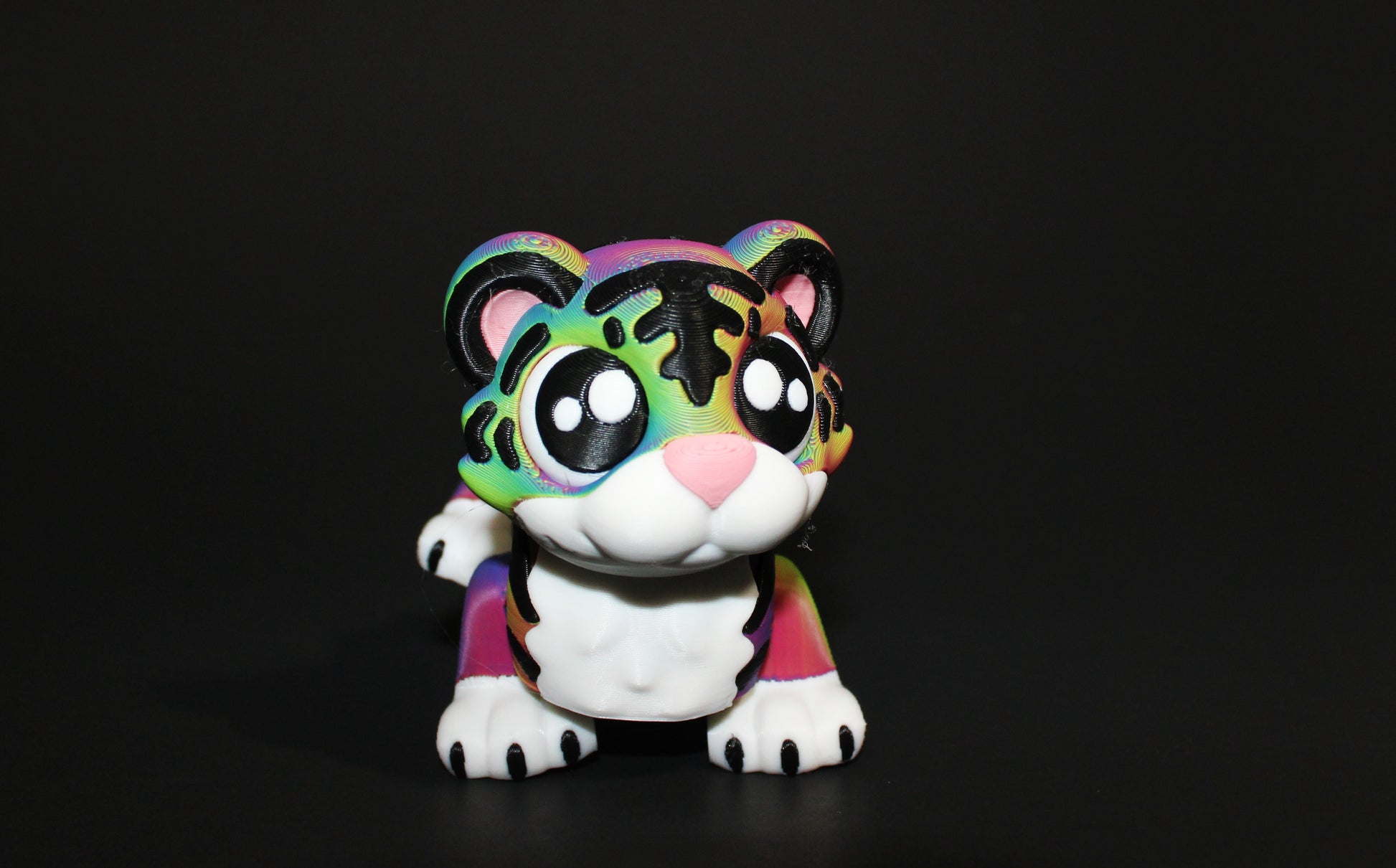 Flexi Circus Tiger 2.75 tall x 5 inches long with Prop Options: 3D Printed Fidget Toy - Wonderland 3D Printing 