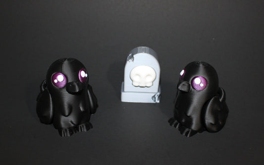 Raven and Tombstone 3 inches Tall-3D Printed Articulated Fidget Toy