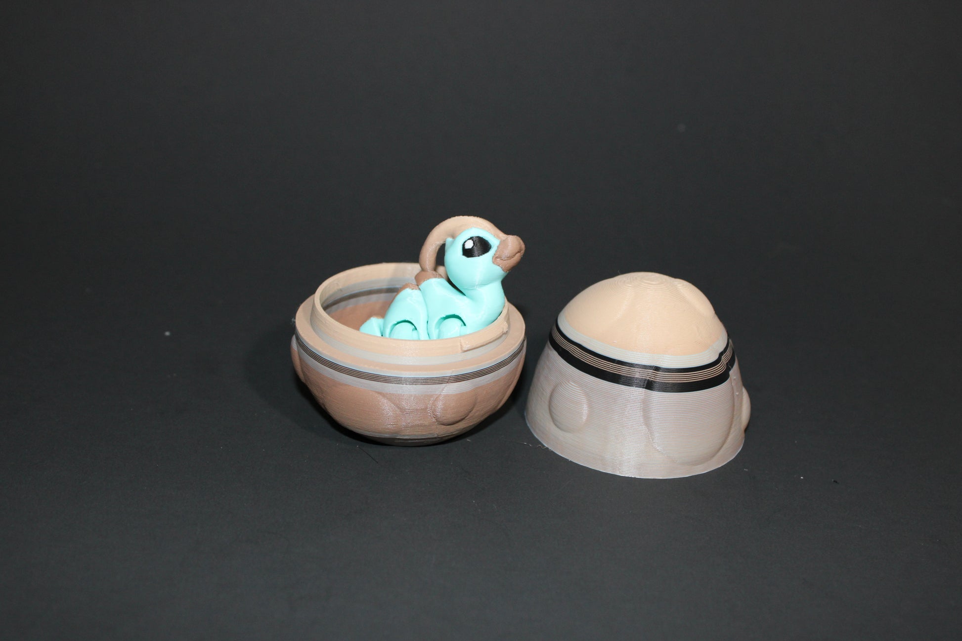 2 in Dino Hatchlings 3D Printed Articulated Figurine with Egg Options - Wonderland 3D Printing 