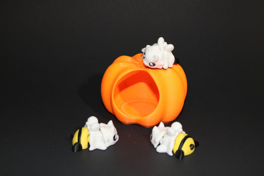 BOO BEES- 3 included. Also with Pumpkin Dish Options: 3D Printed Fidget Toy