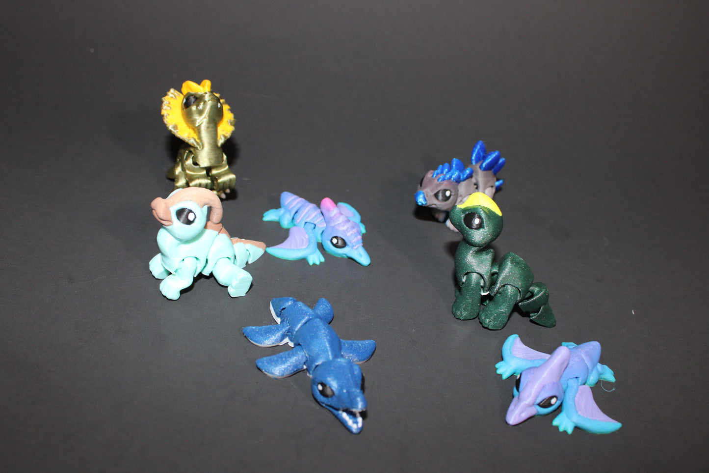 2 in Dino Hatchlings 3D Printed Articulated Figurine with Egg Options - Wonderland 3D Printing 