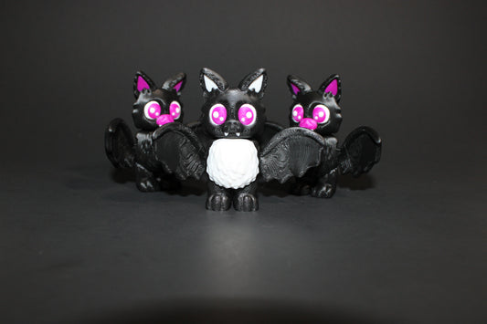 Floofy Kawaii  Bat 3 inches tall- 3D Printed Articulated Flexi Fidget toy - Wonderland 3D Printing 
