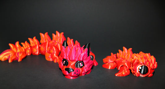 Zodiac Leo Dragon 10 inches or Leo Turtle 4 inches: Full Color 3D Printed Articulated Fidget Toy