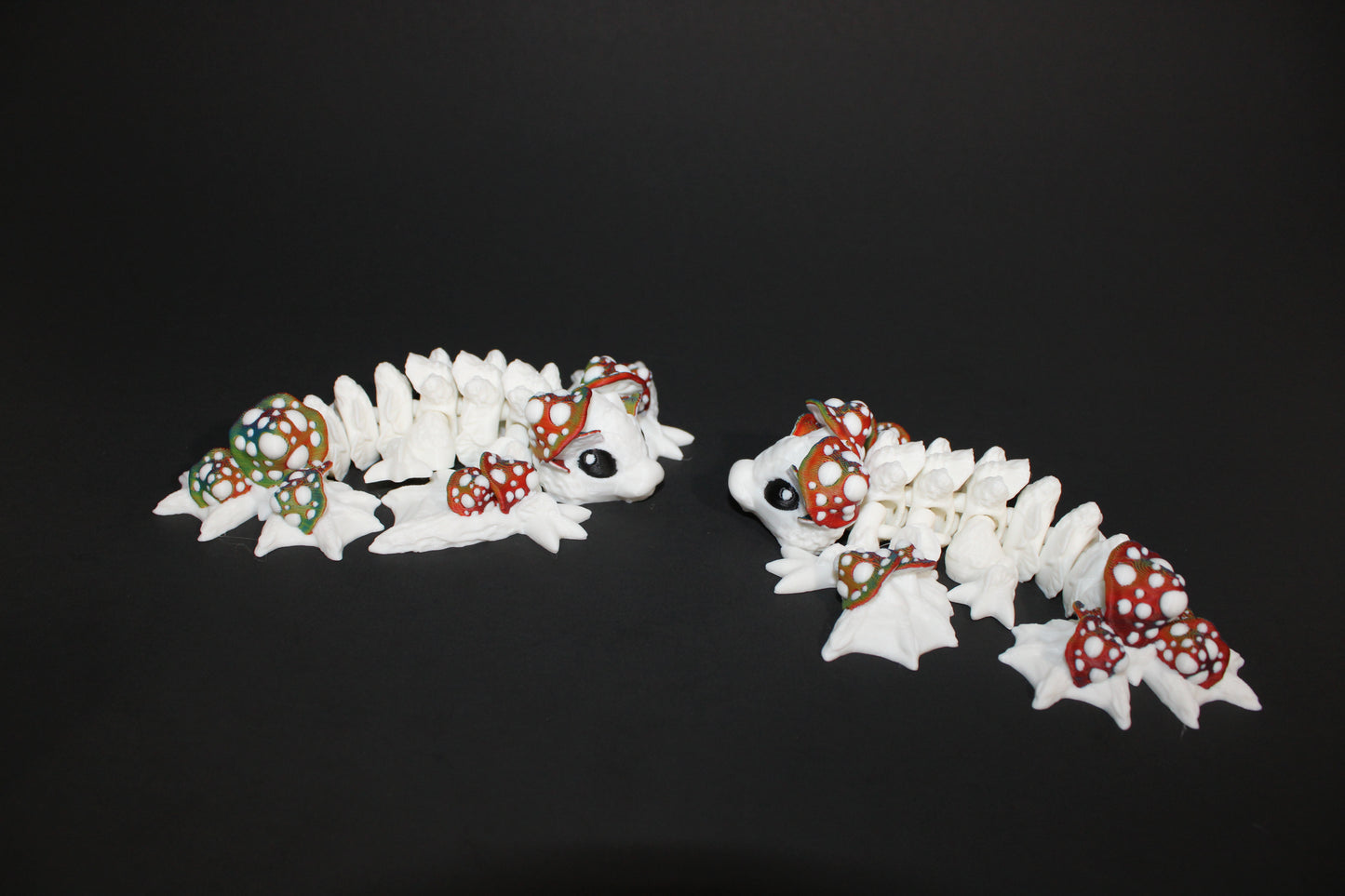 Mini Mushroom Dragon with Mushroom Shelf Options-3D Printed Articulated Fidget Toy