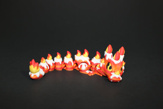 Candlelight Dragon 6 in Long- 3D Printed Articulated Flexi Figurine - Wonderland 3D Printing 