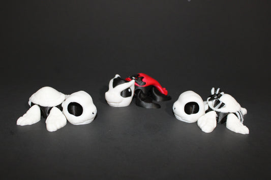 Halloween Turtles - 3D Printed Articulated Flexi Fidget Figurine: 3D Printed Fidget Toy - Wonderland 3D Printing 