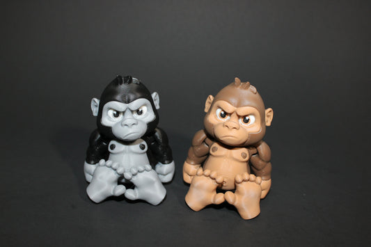 Gorilla:3D Printed Fully Articulated Flexi Fidget - Wonderland 3D Printing 