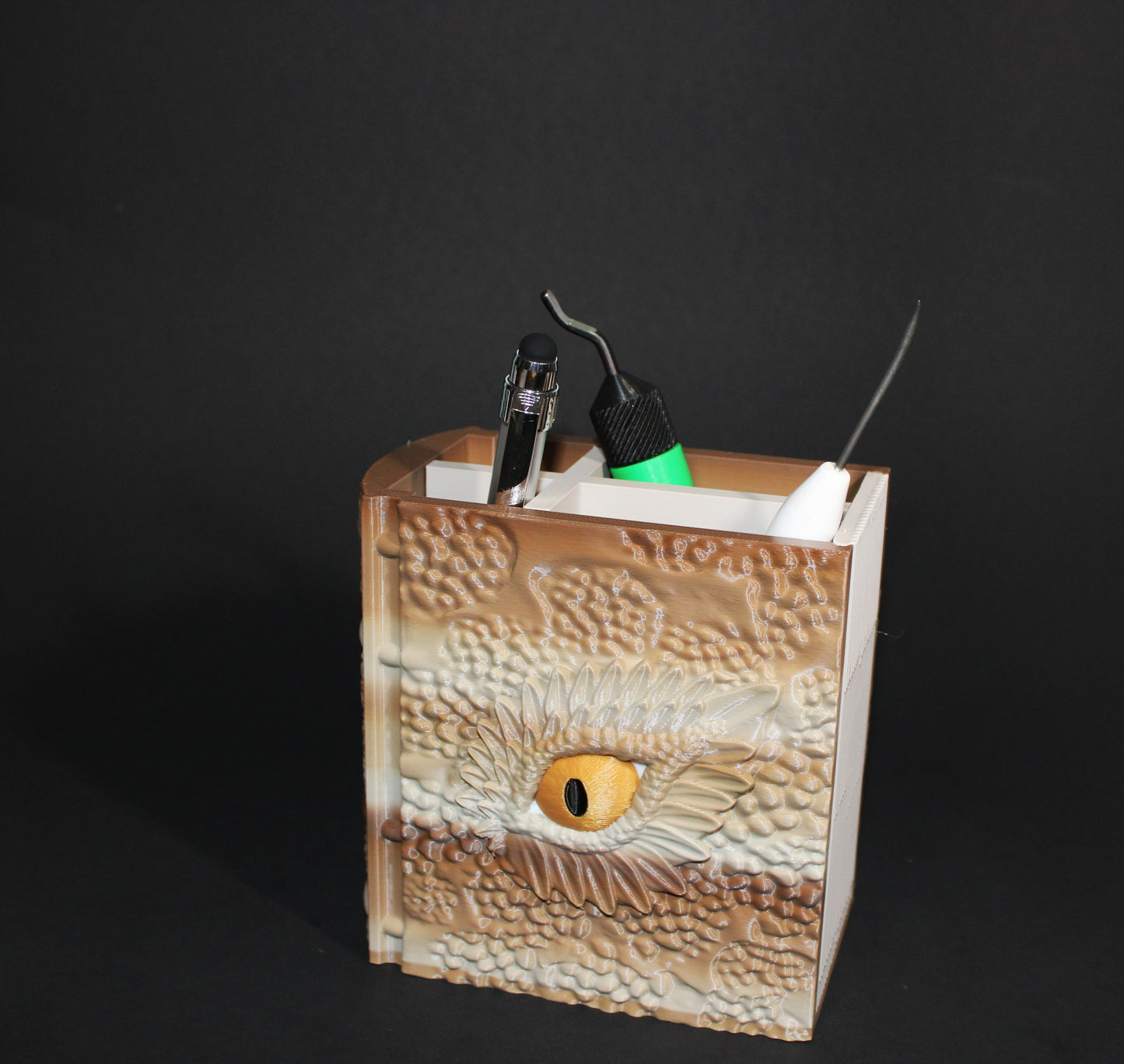 Dragon Book Container-4.5 inches tall by 4.5 inches Wide-Full Color 3D Printed Organizer - Wonderland 3D Printing 