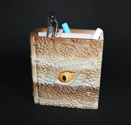 Dragon Book Container-4.5 inches tall by 4.5 inches Wide-Full Color 3D Printed Organizer - Wonderland 3D Printing 