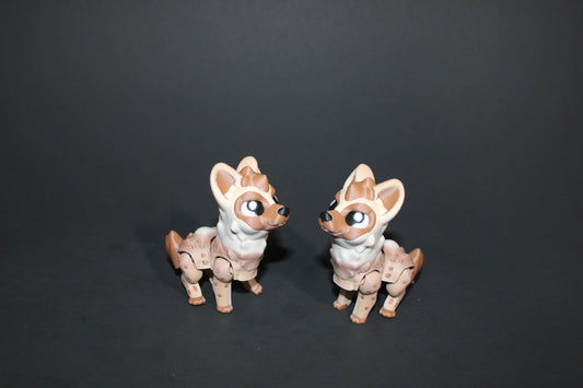 2 Hyenas with Cliff -Articulated Flexi Fidget Full Color 3D Printed Toy-2.5 inches tall - Wonderland 3D Printing 
