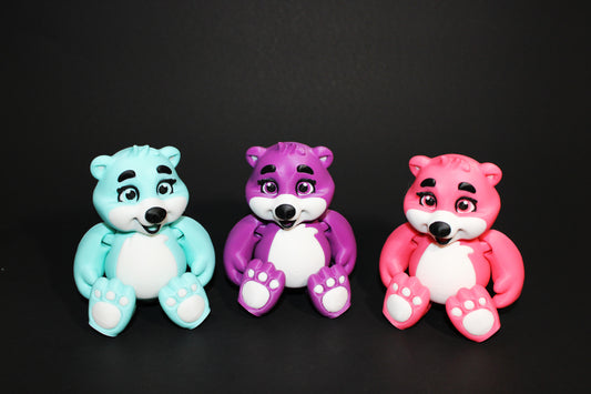 Teddy Bear 5 inches Tall-3D Printed Articulated Figurine - Wonderland 3D Printing 