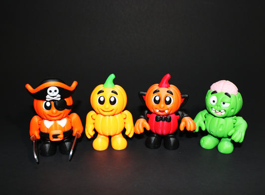 Flexi Pumpkins 3.5 inches Tall-3D Printed Articulated Flexi Fidget Toy - Wonderland 3D Printing 