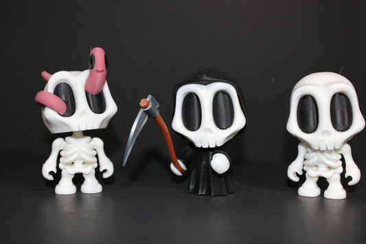 Blob Skeletons-3-3.25 inches Tall-3D Printed Articulated Flexi Figurines-Perfect for Halloween - Wonderland 3D Printing 