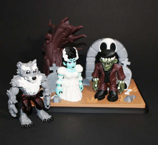 Flexi Halloween Scene 3D Printed Articulated  Fidget Toy - Wonderland 3D Printing 