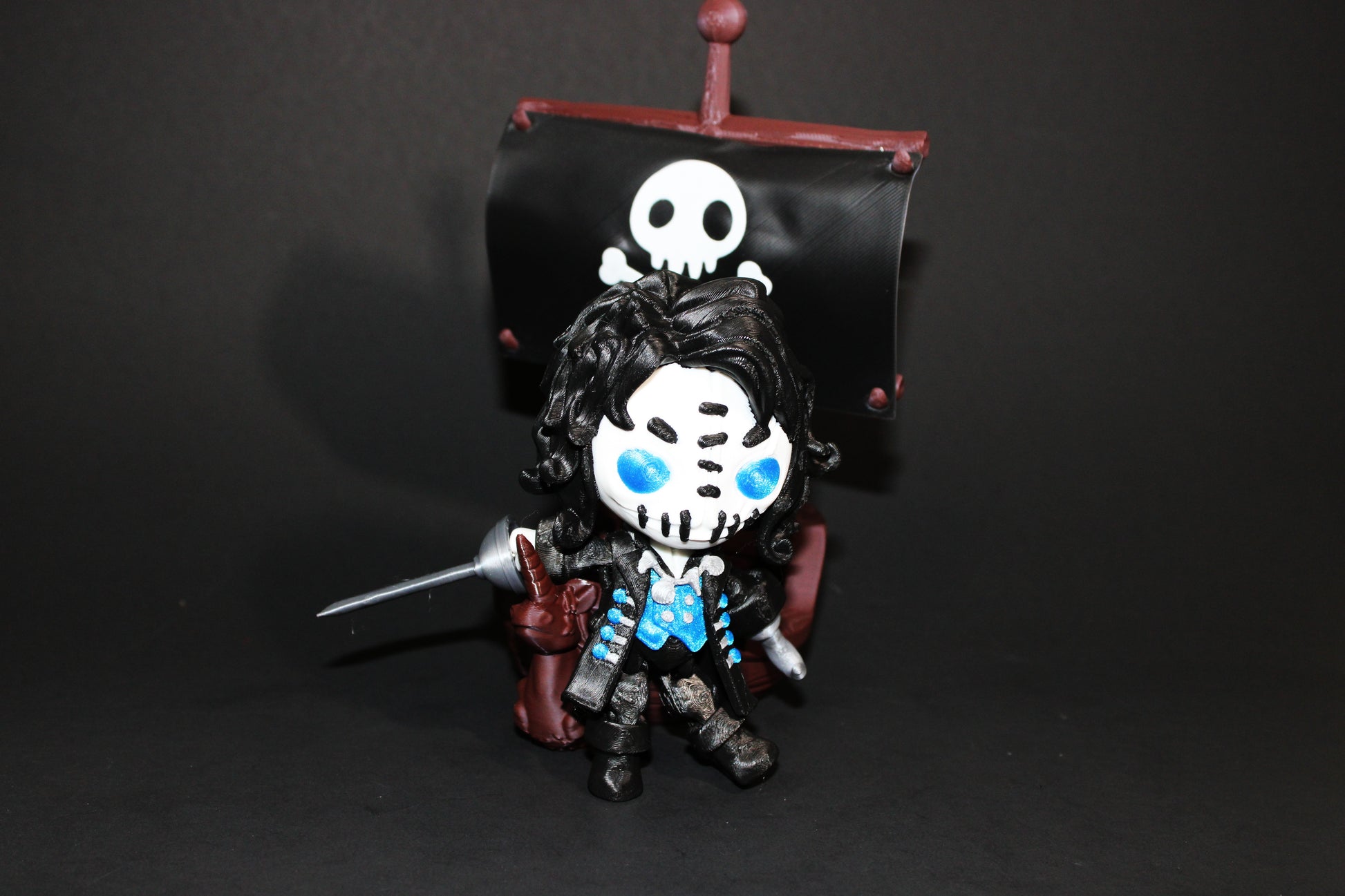 Twisty Pirate Captain and Ship- Flexi Fidget Toy Set:3D Printed - Wonderland 3D Printing 