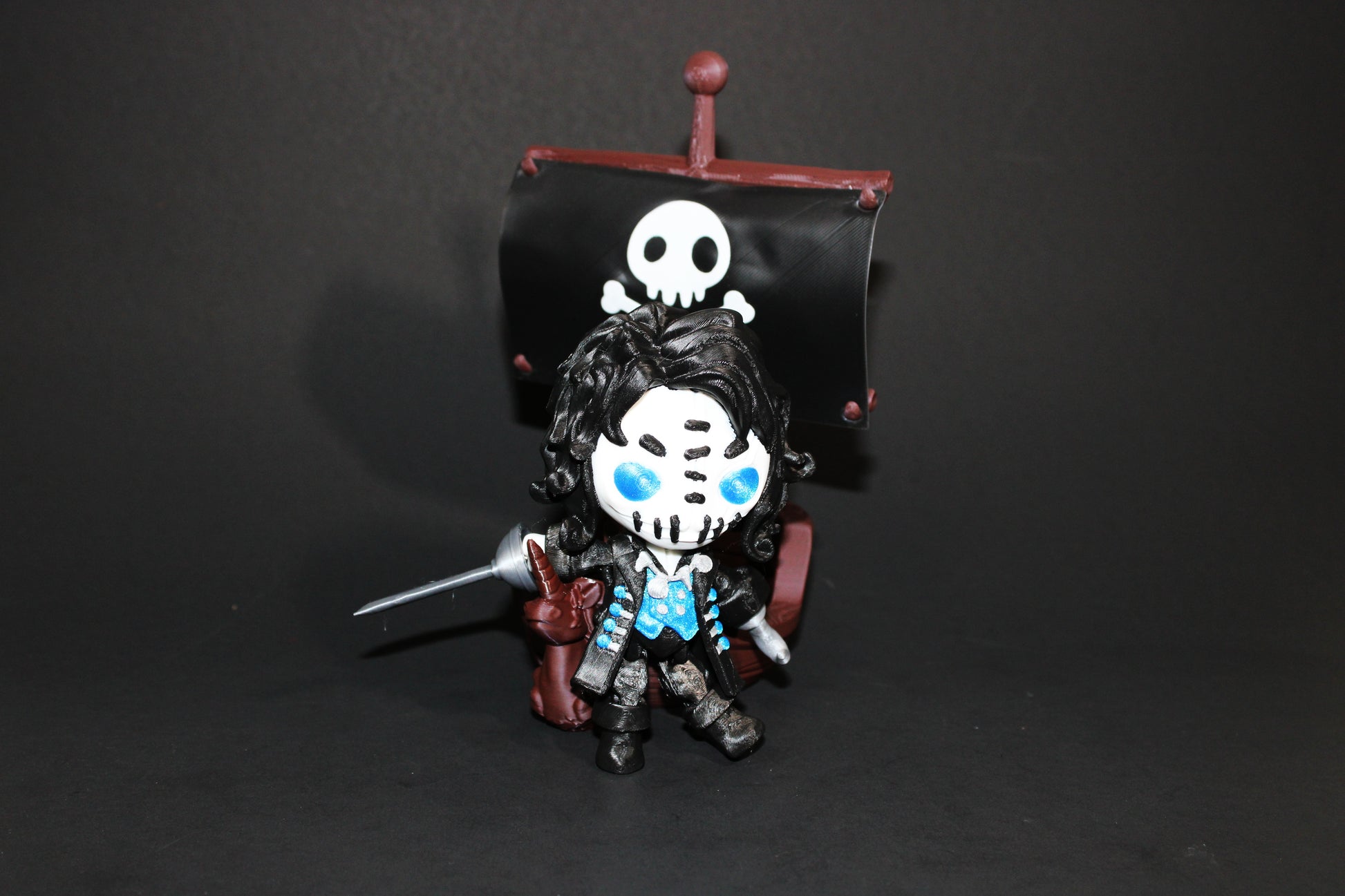 Twisty Pirate Captain and Ship- Flexi Fidget Toy Set:3D Printed - Wonderland 3D Printing 