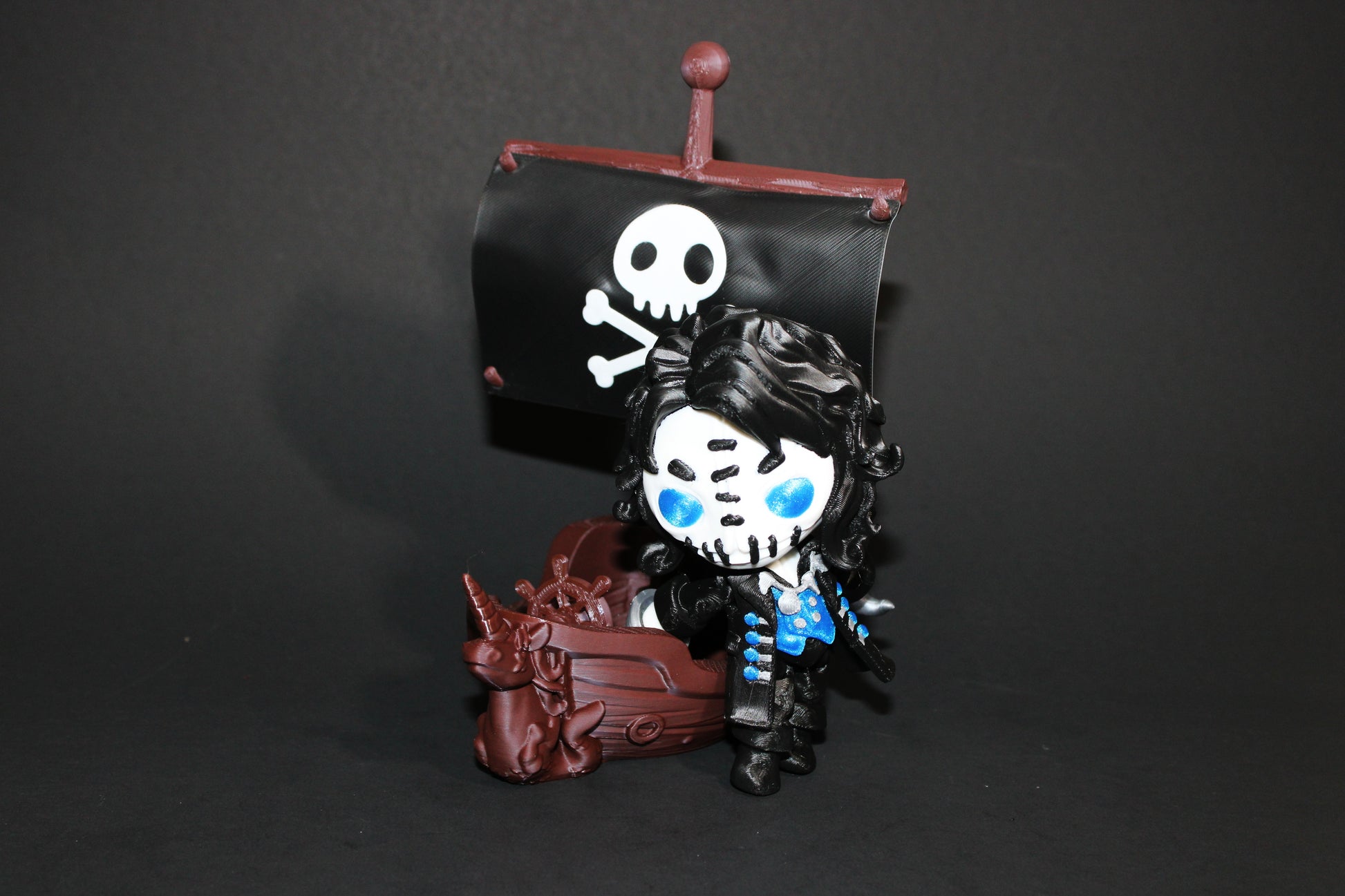 Twisty Pirate Captain and Ship- Flexi Fidget Toy Set:3D Printed - Wonderland 3D Printing 