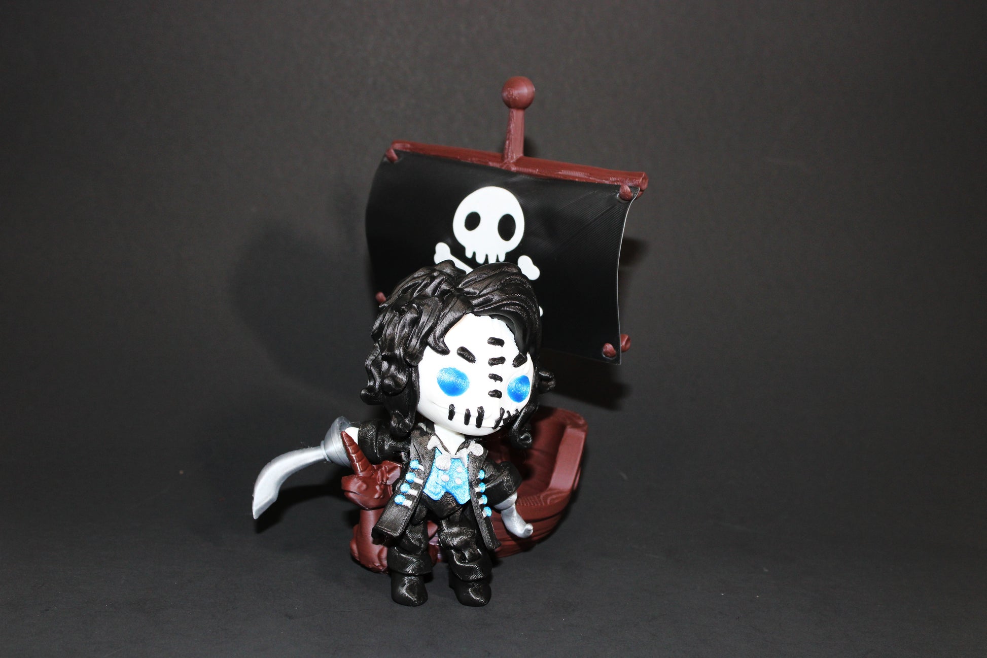 Twisty Pirate Captain and Ship- Flexi Fidget Toy Set:3D Printed - Wonderland 3D Printing 