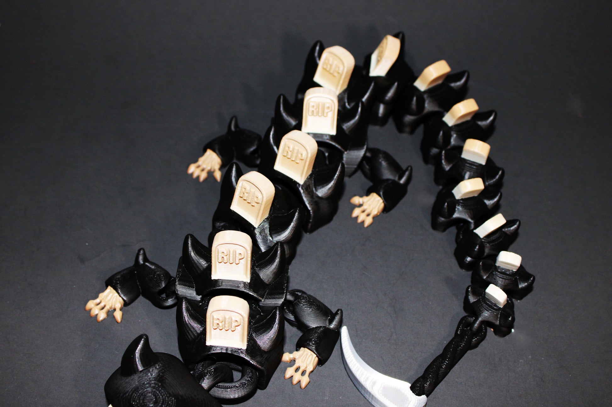 Grim Reaper Dragon 18.5" Long 3D Printed Articulated Figurine - Wonderland 3D Printing 