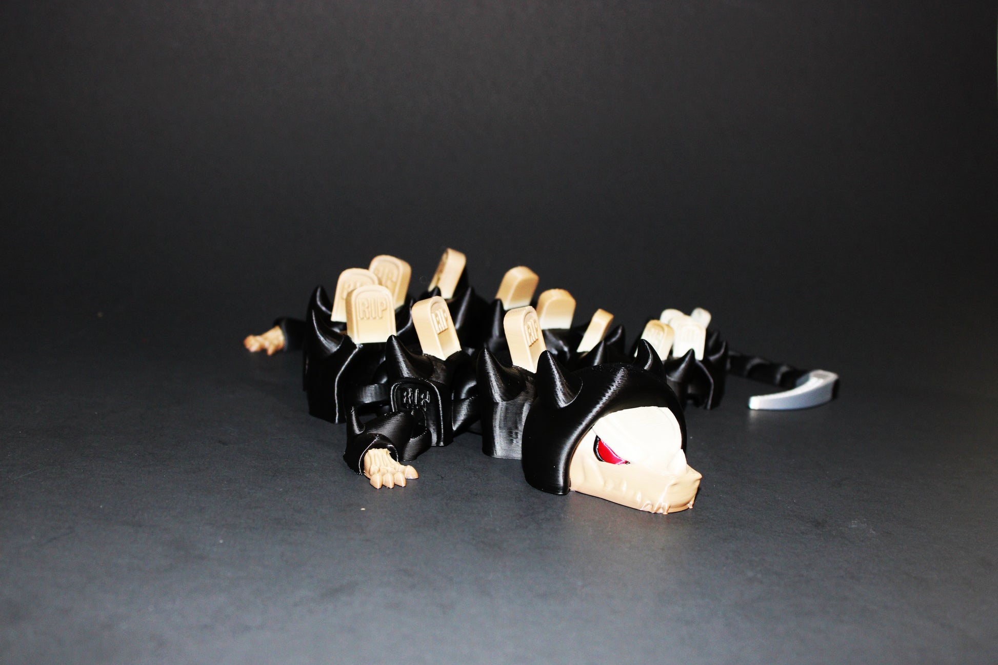 Grim Reaper Dragon 18.5" Long 3D Printed Articulated Figurine - Wonderland 3D Printing 