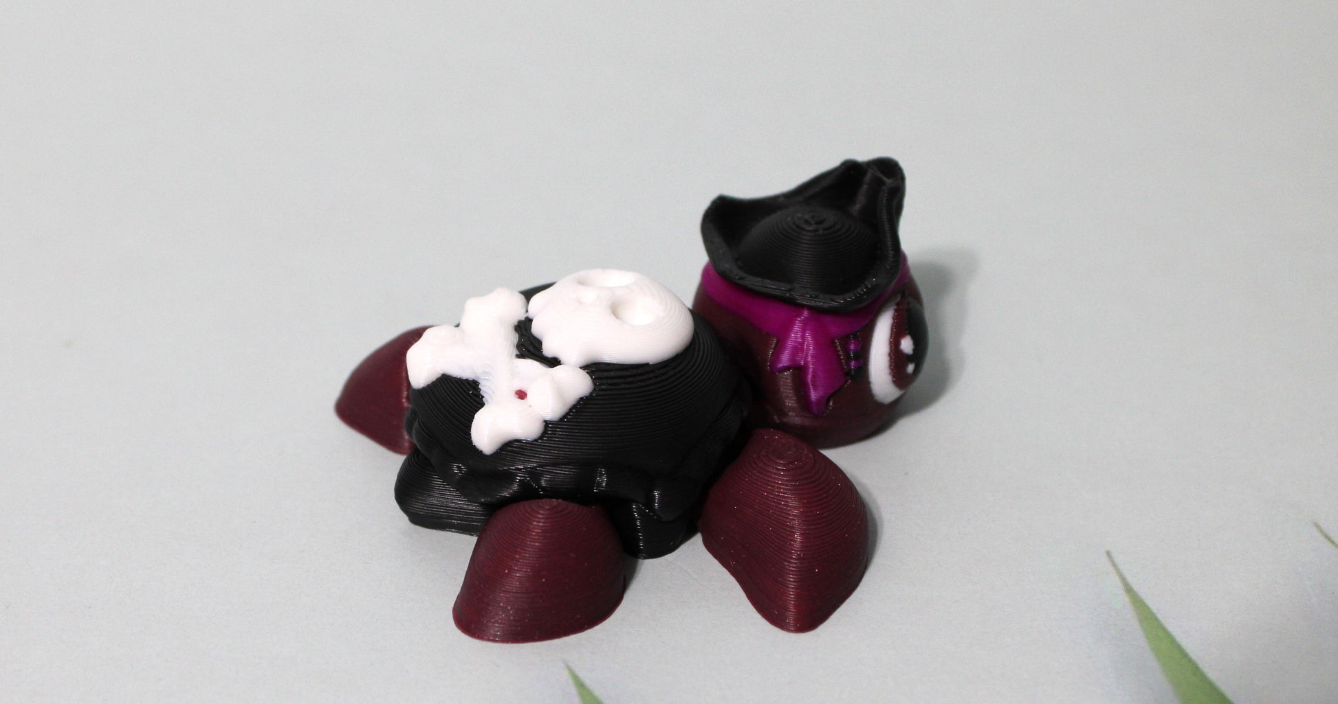 3D Printed Articulated Turtle Fidget Toy - Spooky Styles 2.5 inches - Wonderland 3D Printing 