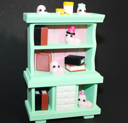 3D-Printed Bookworm Hutch – Includes Worms, Books, a Hutch, and a Candle. - Wonderland 3D Printing 