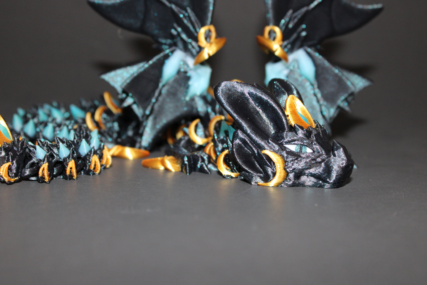 3D Printed Articulated 2025 Night Wing Dragon Fidget Toy - Wonderland 3D Printing 