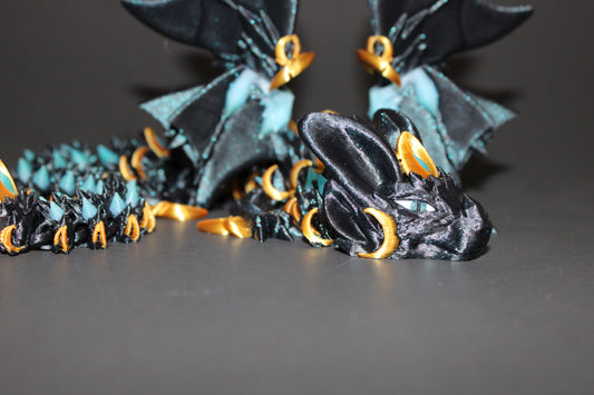 3D Printed Articulated 2025 Night Wing Dragon Fidget Toy - Wonderland 3D Printing 