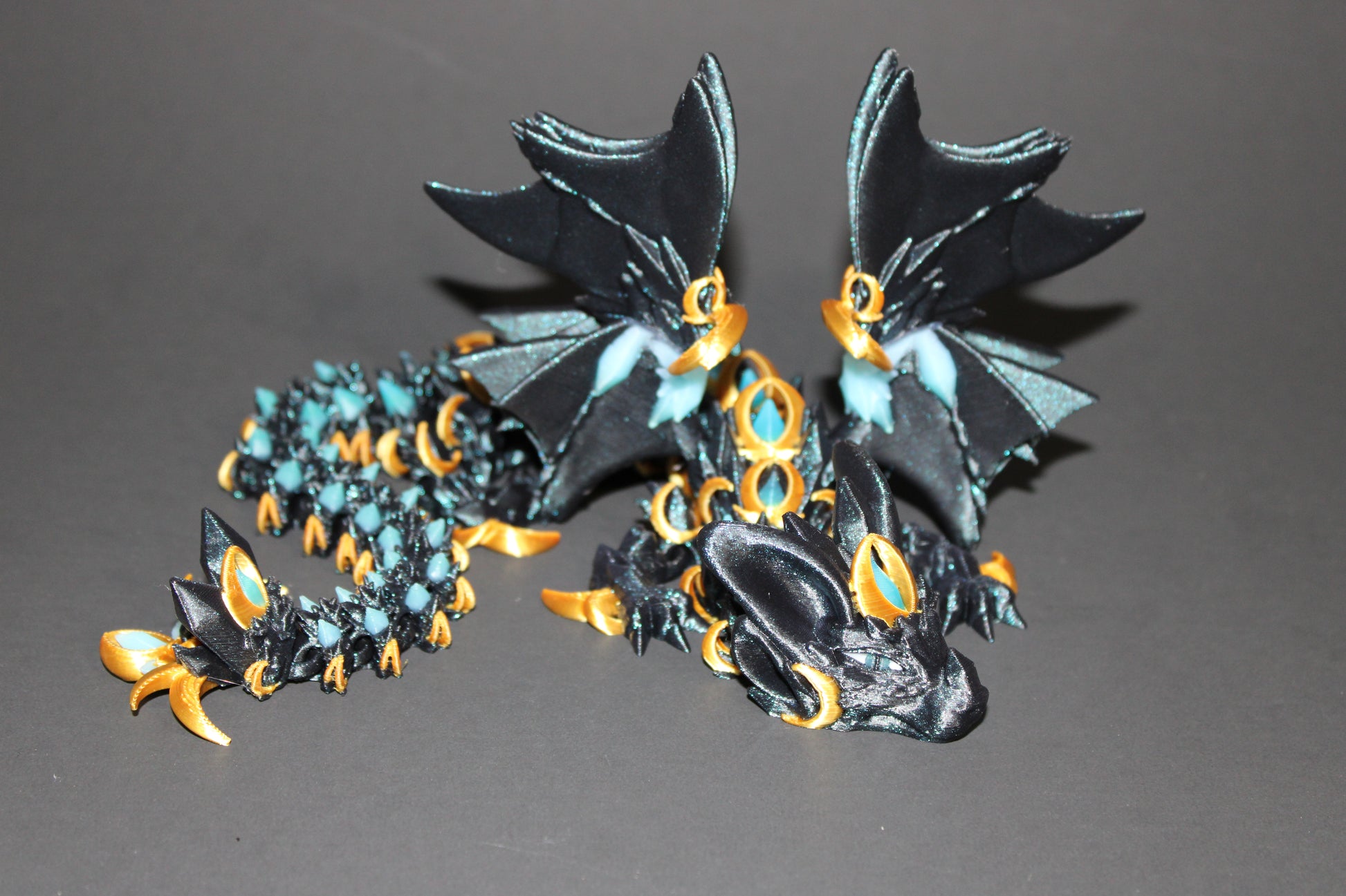 3D Printed Articulated 2025 Night Wing Dragon Fidget Toy - Wonderland 3D Printing 