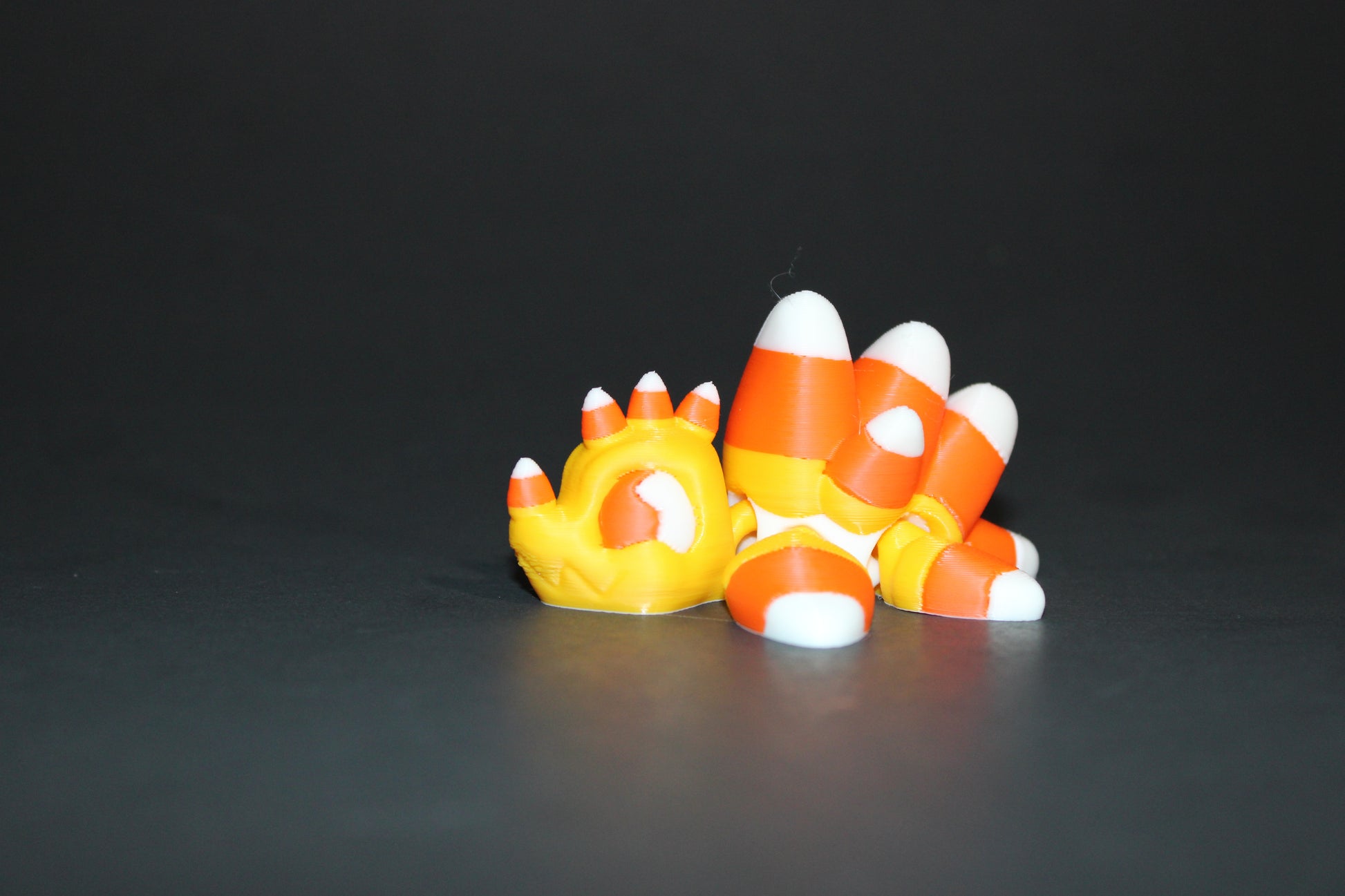 Mini Candy Corn Dragon 6 inches Long or Turtle 3 inch-3D Printed Articulated Flexi Figurine - Wonderland 3D Printing 