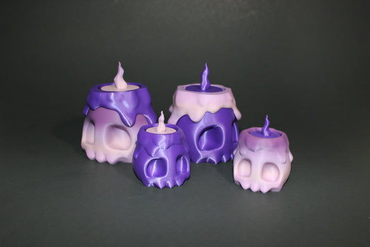 3D Printed Clicker Skull Candle - Wonderland 3D Printing 