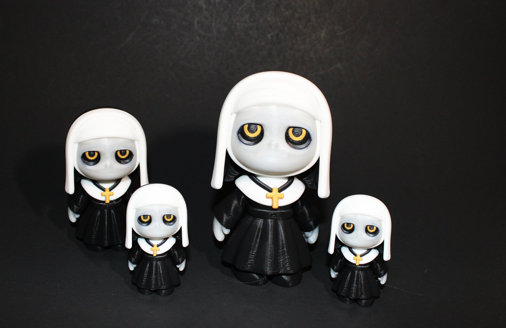 Nun 3d printed Articulated Figurines-Face Glows in the Dark - Wonderland 3D Printing 