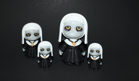 Nun 3d printed Articulated Figurines-Face Glows in the Dark - Wonderland 3D Printing 