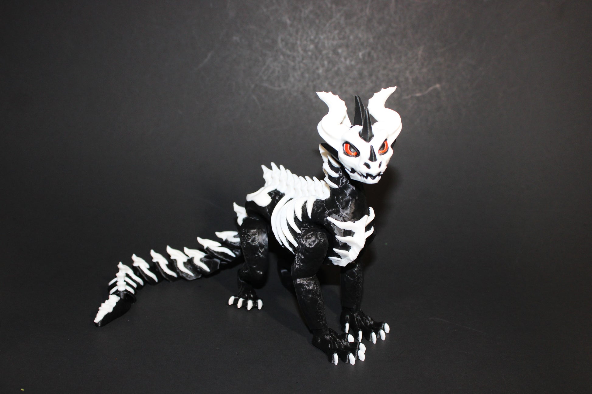 Skelly Dragon 3D Printed Articulated Flexi Figurine 12 inches long - Wonderland 3D Printing 
