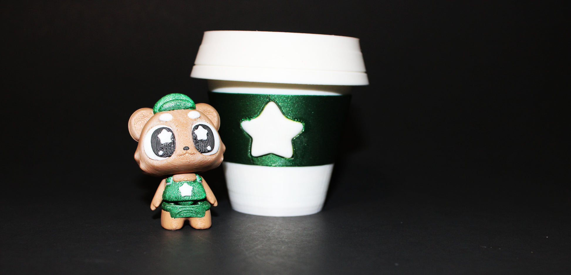 3D-printed Flexi  Bearista with Coffee Cup Container-Mini Coffee included - Wonderland 3D Printing 