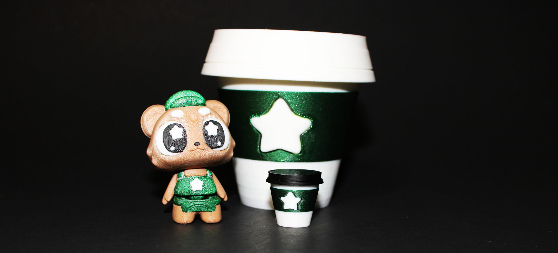 3D-printed Flexi  Bearista with Coffee Cup Container-Mini Coffee included - Wonderland 3D Printing 