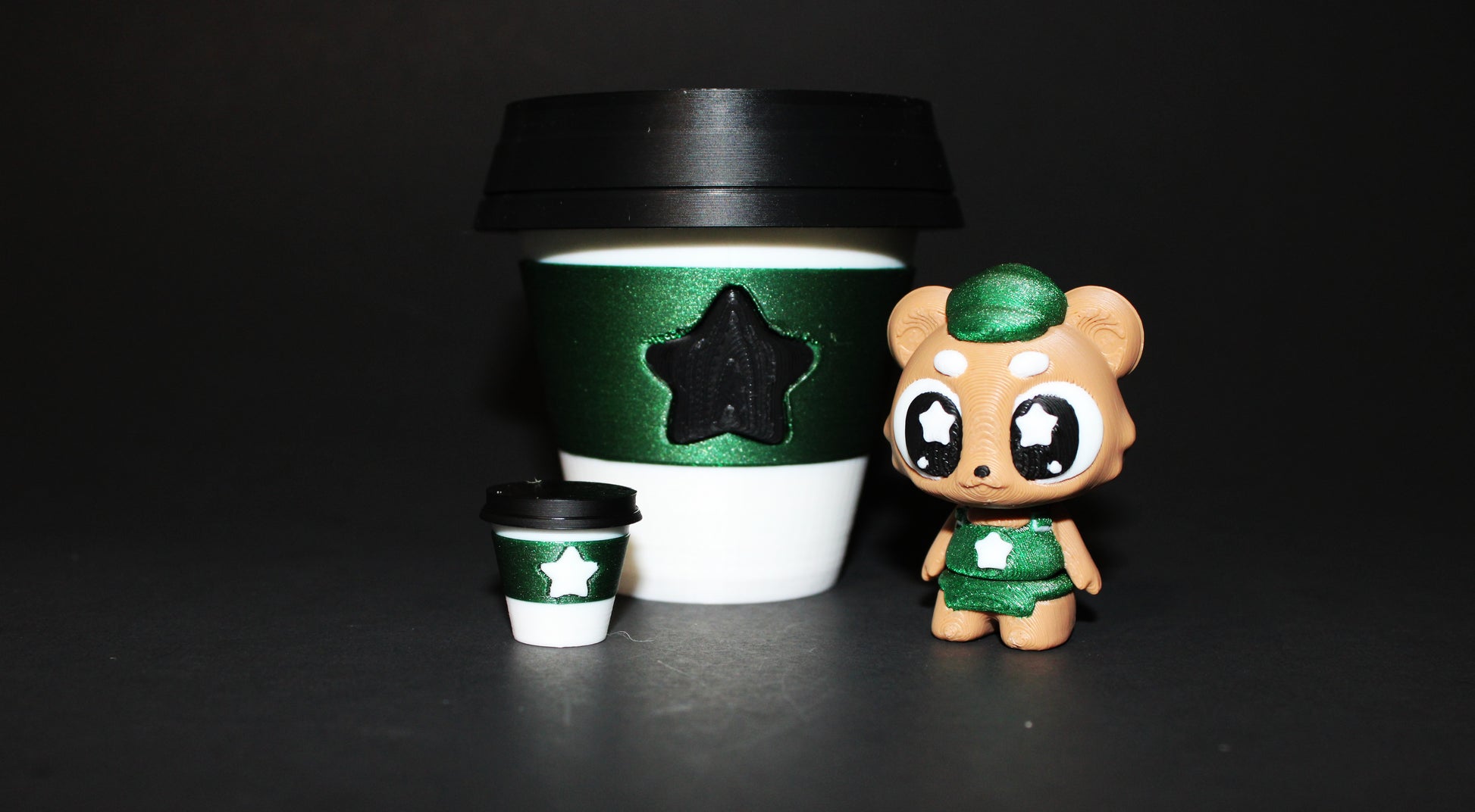 3D-printed Flexi  Bearista with Coffee Cup Container-Mini Coffee included - Wonderland 3D Printing 