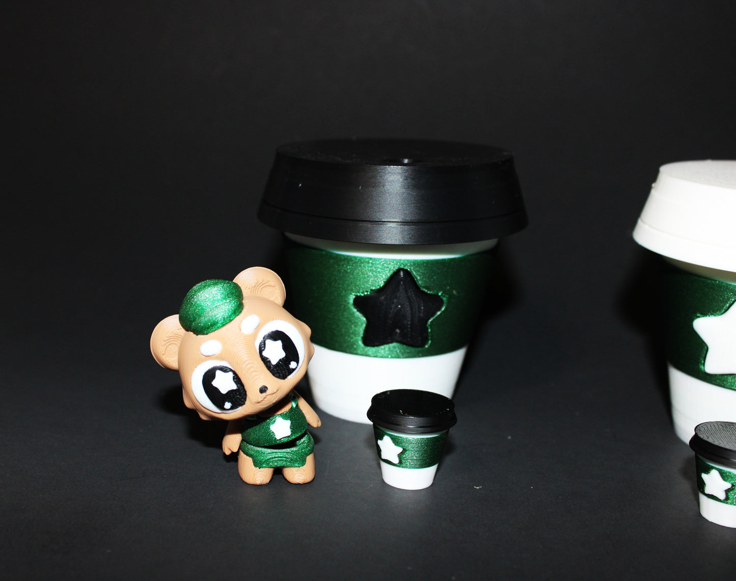 3D-printed Flexi  Bearista with Coffee Cup Container-Mini Coffee included - Wonderland 3D Printing 